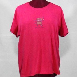 Life is Good Heavy T-shirt BBQ grill Hot Pink XL